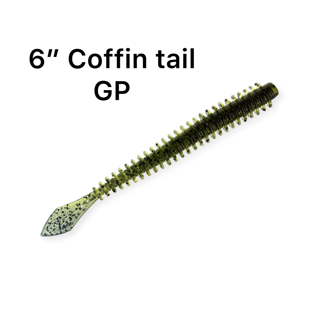 coffin lure fishing 6" Inch Coffin Tail Worm – Bojangle Baits